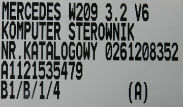 JEDNOTKA MOTORU MERCEDES-BENZ CLK A209 C209 W209 W211 3.2 V6 A1121535479