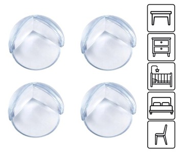 Защитные уголки для мебели Эффективная защита для детей, прозрачные, 4 шт.