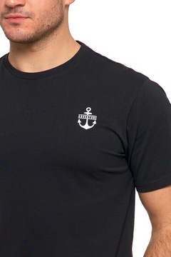 T-Shirt Męski Klasyczna Czarna Koszulka Bawełniana Krótki Rękaw MORAJ XL