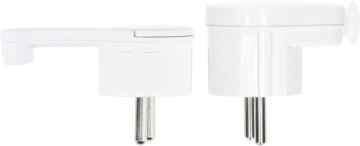 Вилка плоская угловая с заземлением Uni-Schuko 16А белая