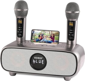 Karaoke dla Dorosłych i Dzieci, Głośnik z 2Mikrofonami Bezprzewodowymi