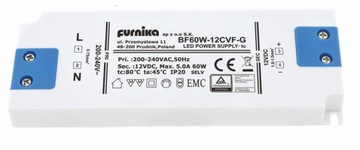 ZASILACZ MONTAŻOWY LED SLIM FURNIKA BF60W 12V 60W