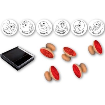 PIECZĄTKI MOTYWUJĄCE 6 stempli z ocenami ADAMIGO