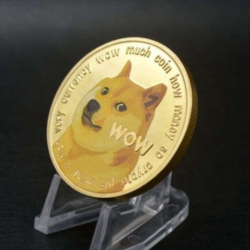 Złoty Medal Moneta Dogecoin Doge Coin JAKOŚĆ
