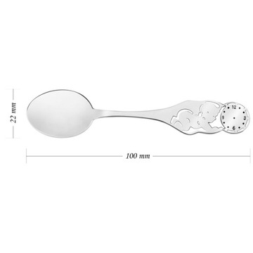 Srebrna łyżeczka z zegarem na Chrzest Dedykacja