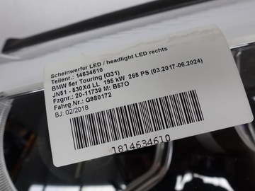 BMW 5 G31 G30 M5 F90 ПОЛНОСТЬЮ СВЕТОДИОДНЫЙ ЕВРОПЕЙСКИЙ КОМПЛЕКТ L OR P. ЛАМПА