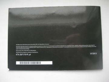 Сервисная книжка OPEL 07/2013 PL Сервисная служба OPEL PL