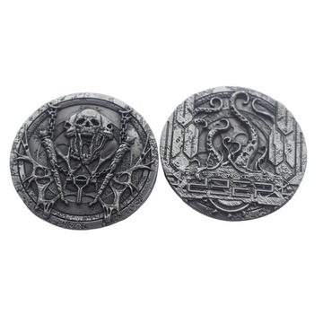 ZAPIECZĘTOWANE ZŁO - SREBRNA METALOWA MONETA 1 SZT LARP RPG