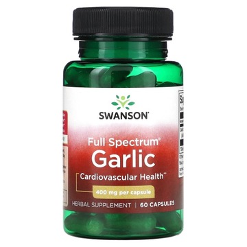 Swanson, Pełne Spektrum czosnku, 400 mg, 60 Kapsułek
