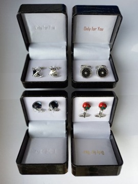 Spinki do mankietów koszul Karty do Gry Cztery Asy