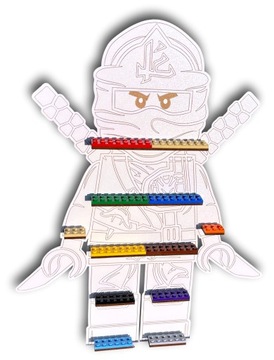 Półka Ninjago na minifigurki 40cm do 25szt. biała