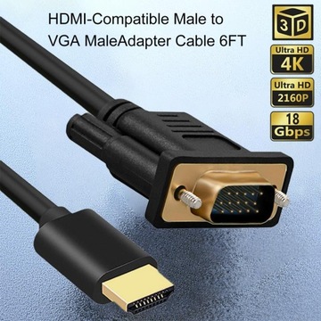 Adapter pozłacany zasilany metalowy konwerter HDMI