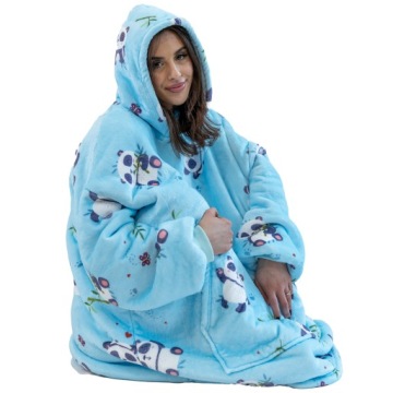 ОДЕЯЛО СВИТШОТ Толстовка с плотным одеялом Oversize на меху XXL Panda Pandy 460 GSM 1,3 кг