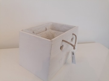 Белые деревянные ящики, 2 шт, с веревкой для цветочных коробок.