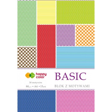 Blok z Motywami BASIC KREATYWNY A4 80g HAPPY COLOR