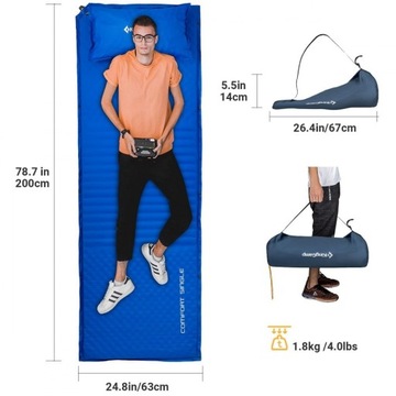 Самонадувающийся коврик KING CAMP Comfort, синий