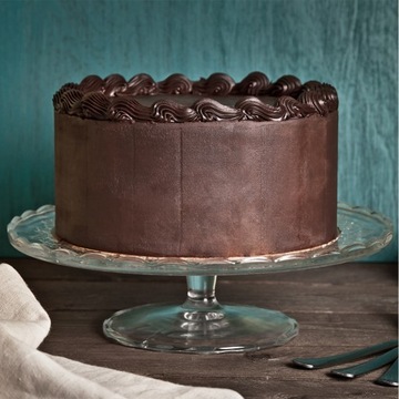 ТАРЕЛКА ДЛЯ ФРУКТОВОГО ТОРТА, стекло с абажуром, круглая, 29 см, на ножке