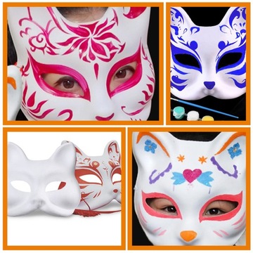 МАСКА КОШКИ КРАСКА МАСКИ ДЛЯ ДЕТЕЙ С РАЗНЫМИ ЖИВОТНЫМИ 6 ШТ.