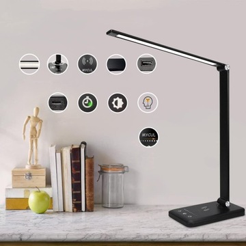 НАСТОЛЬНАЯ СВЕТОДИОДНАЯ ЛАМПА С БЕСПРОВОДНОЙ ЗАРЯДКОЙ 10 ВТ, 5 КОЛ