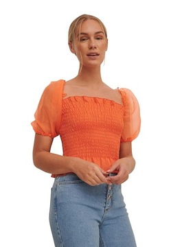 Bluzka hiszpanka łososiowa / NA-KD / 34/XS