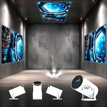 RZUTNIK PROJEKTOR ANDROID TV WIFI FULL HD PRZENOŚNY SMART GŁOŚNIK OSTROŚĆ +