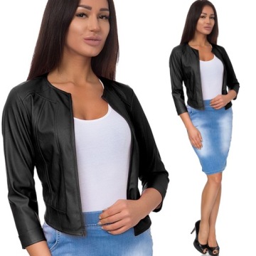 RAMONESKA NARZUTKA ŻAKIET EKO SKÓRA _XXL/44