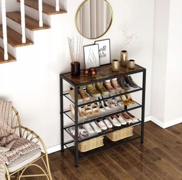 ПРОМЫШЛЕННЫЙ ШКАФ ДЛЯ ОБУВИ КНИЖНЫЙ ШКАФ В РУСТИКЕ СТОЙКА В РУСТИКЕ 5 ПОЛОК-ЛОФТ