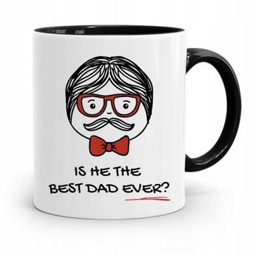 KUBEK CZARNY PREZENT NA DZIEŃ OJCA BEST DAD EVER? z Nadrukiem ze Zdjęciem