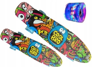 ДЕТСКИЙ СКЕЙБОРД FISZA ABEC-7 СВЕТЯЩИЕСЯ СВЕТОДИОДНЫЕ КОЛЕСА С ТВЕРДЫМ ГРАФИТТИ УЗОРОМ