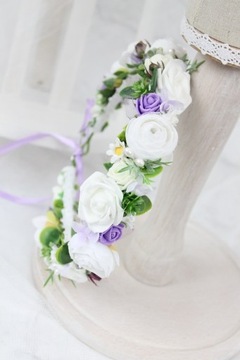 Венок для причастия, цветочный, ФИОЛЕТОВЫЕ розы
