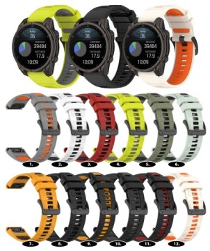 SILICONE BELT FOR GARMIN FENIX 3 5X 6X PRO 7X PRO 8 51mm SOLAR QUICKFIT