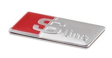 S-LINE EMBLEMAT ZNACZEK NAKLEJKA LOGO W KIEROWNICĘ SREBRNY