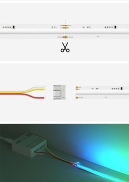 РАЗЪЕМЫ ДЛЯ RGB ПОЛОСКИ COB НАБОР СВЕТОДИОДНЫХ ЛЕНТ 12 ММ УСТАНОВКА РАЗЪЕМА