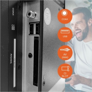 22-дюймовый ТВ-МОНИТОР 2-в-1 DVB-T2/HEVC/265 USB FHD 12 В