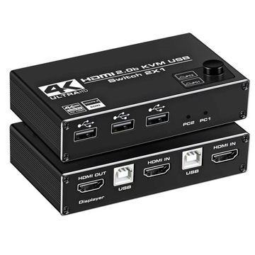 KVM HDMI 2.0 USB-переключатель 4K/60 Гц 3xUSB