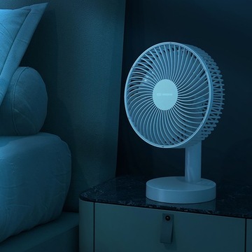 WENTYLATOR WIATRAK BIURKOWY PRZENOŚNY AKUMULATOROWY USB-C 4 PRĘDKOŚCI HIT!