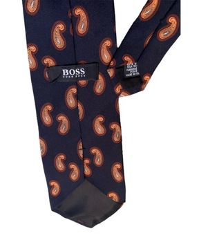 Hugo Boss Krawat ze wzorem na całej powierzchni Paisley jedwabny elegancki