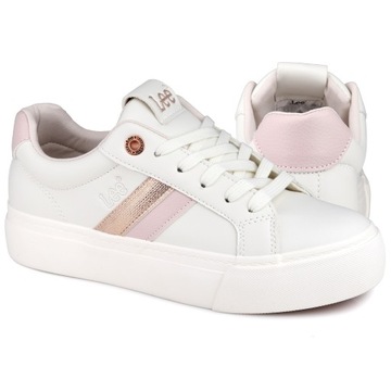 Buty, trampki damskie Lee LAYLA WOMEN LOW WHITE/ROSEGOLD