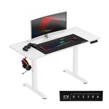 Biurko GAMINGOWE Elektryczne dla Gracza Huzaro Hero 8.2 White
