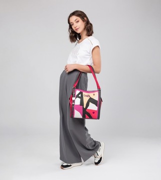 Anekke duża torebka do ręki i na ramię Brelok shopper Hollywood Fashion