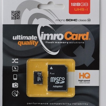 Imro karta pamięci 128GB kl. 10 UHS-3 + adapter
