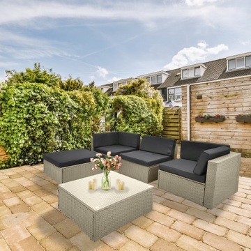 КОМПЛЕКТ ДЛЯ ДОСУГА САДОВАЯ МЕБЕЛЬ СЛОЁНЫЙ СТОЛИК УГЛОВОЙ ДИВАН