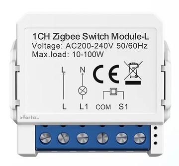 Dopuszkowy przekaźnik włącznik mini BEZ N Zigbee TUYA Zigbee2MQTT