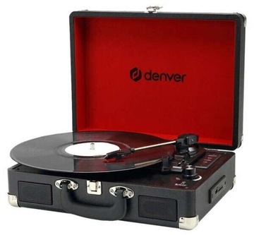 Gramofon w walizce Denver VPL-121BTK Retro czarny USB SD BLUETOOTH AUX