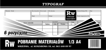 DRUK 01090 RW POBRANIE MATERIAŁÓW 1/3 A4 TYPOGRAF