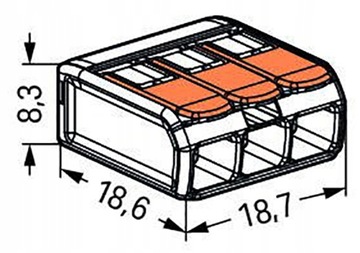 Монтажный разъем WAGO 221-413 (1 шт.)