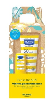 MUSTELA Zestaw Fun in the SUN (Mleczko SPF 50+ 100 ml i Sztyft SPF 50 9 ml)