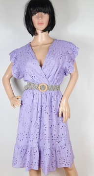 Sukienka letnia 100% bawełna fioletowa uni