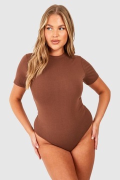 2F0B41 P29 BOOHOO PLUS BRĄZOWE BODY BAWEŁNIANE 7XL