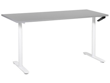 Biurko regulowane manualnie 160x72 cm szaro-białe